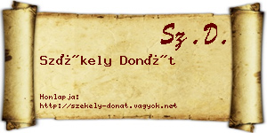 Székely Donát névjegykártya